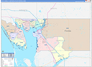 Punta Gorda Metro Area Wall Map Color Cast Style